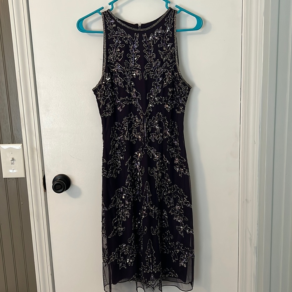 Adrianna Papell Size 8 Elegant Dinner Dress Purple